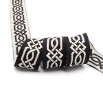 Лента (тесьма) жаккардовая 35.0 мм / 10±0.5 метров, бордюр Кельтский орнамент 35272 V9 черный/серебро