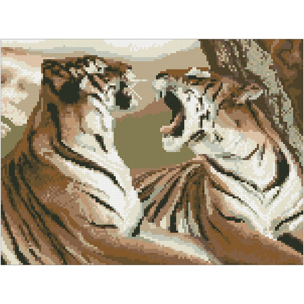 Набор для вышивания нитками Нитекс 0016, Тигры 30х22,5 см