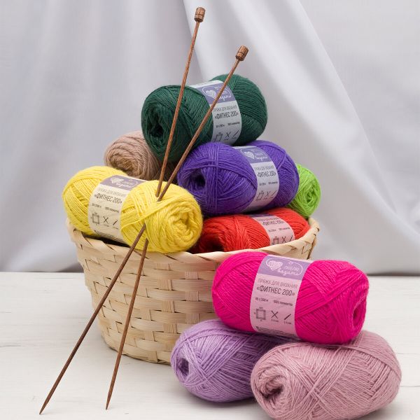 Пряжа Люблю вязать Фитнес 200 / уп.6 мот. по 50 г, 200 м, 717 сирень