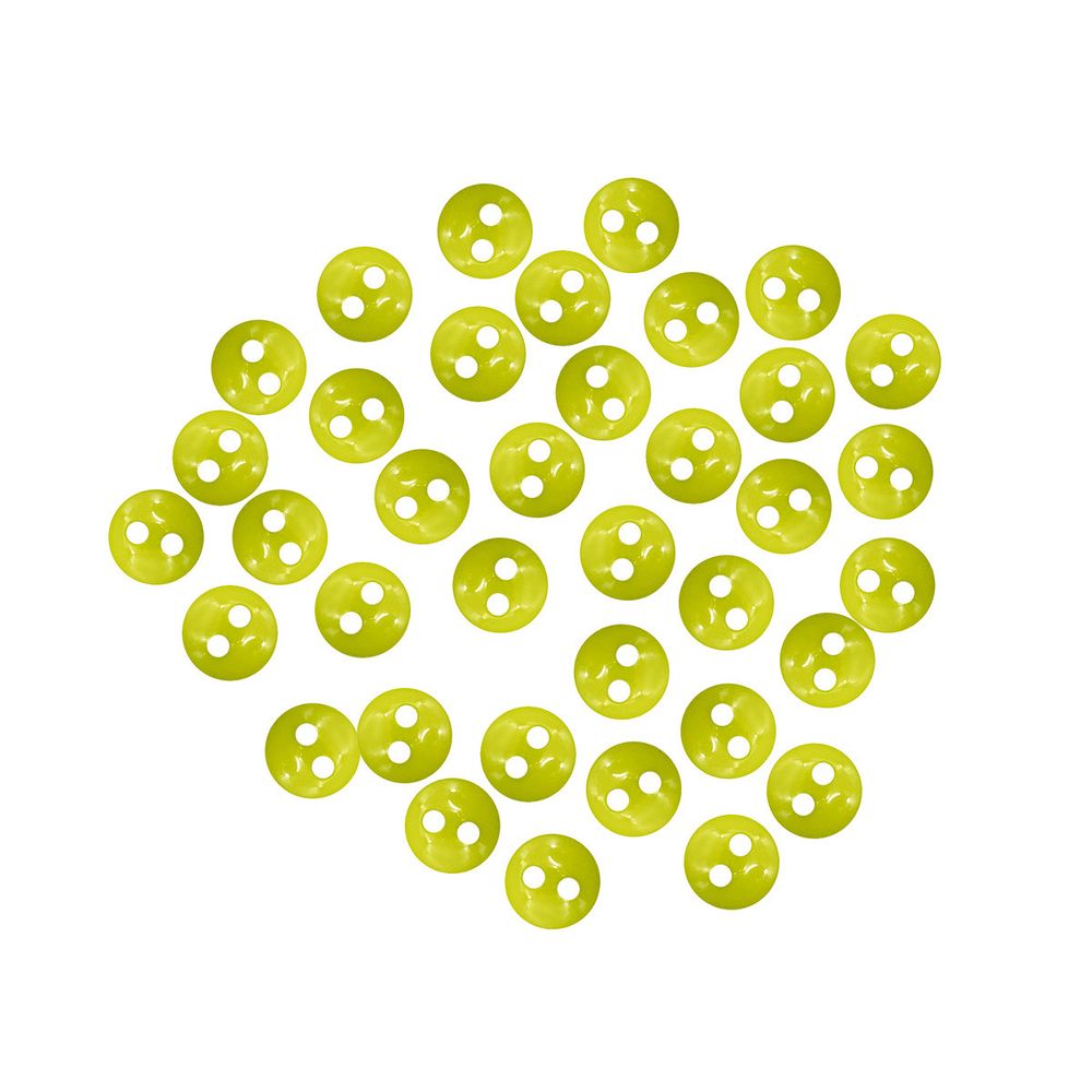 Украшения декоративные пуговицы Мини 2 прокола, 6мм, 50 шт ± 2 шт пластик, цв.зеленый