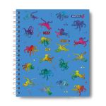 Тетрадь общая с запечатан. пластик. обложкой, 500 мкр, A5+ 48 л. на гребне 65 г/м², белизна 100%, 4 шт, клетка, 000802 Осьминожки, Светоч ТЕТ48-003
