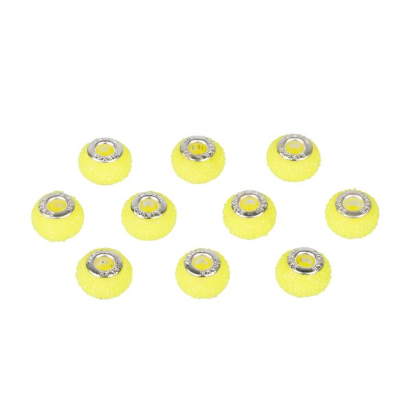 Бусины шармы ⌀14 мм, 10 шт, смола, №16 салатовый/неон, Zlatka RFB-14