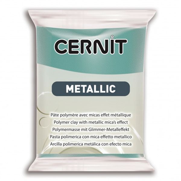 Полимерная глина Cernit Metallic запекаемая, имитация металла 56 гр, 054 тюркиз золото