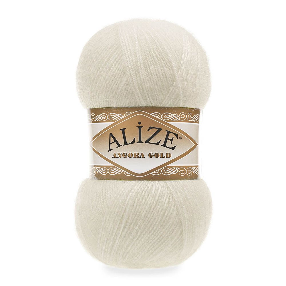 Пряжа Alize (Ализе) Angora Gold / уп.5 мот. по 100 г, 550м, 001 кремовый A