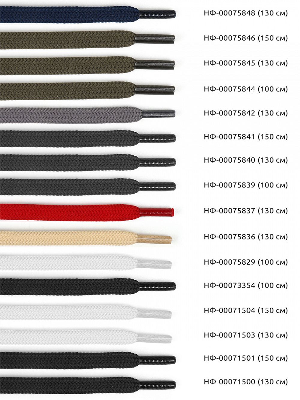 Шнурки круглые полиэфир 07мм, цв.красный 1812 321.7 130см, уп.50 шт