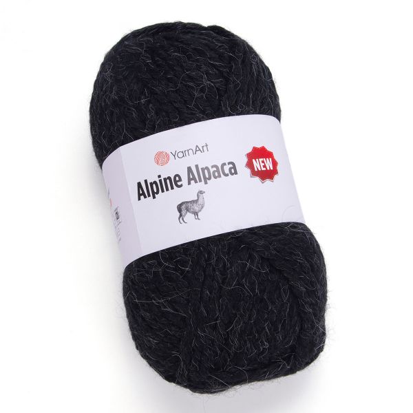Пряжа YarnArt (ЯрнАрт) Alpine Alpaca New / уп.3 мот. по 150 г, 120 м, 1439 черный