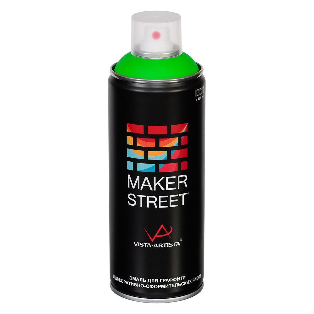Эмаль для граффити флуоресцентная 400 мл, 02Ф Флуоресцентный зеленый, Makerstreet, MS400