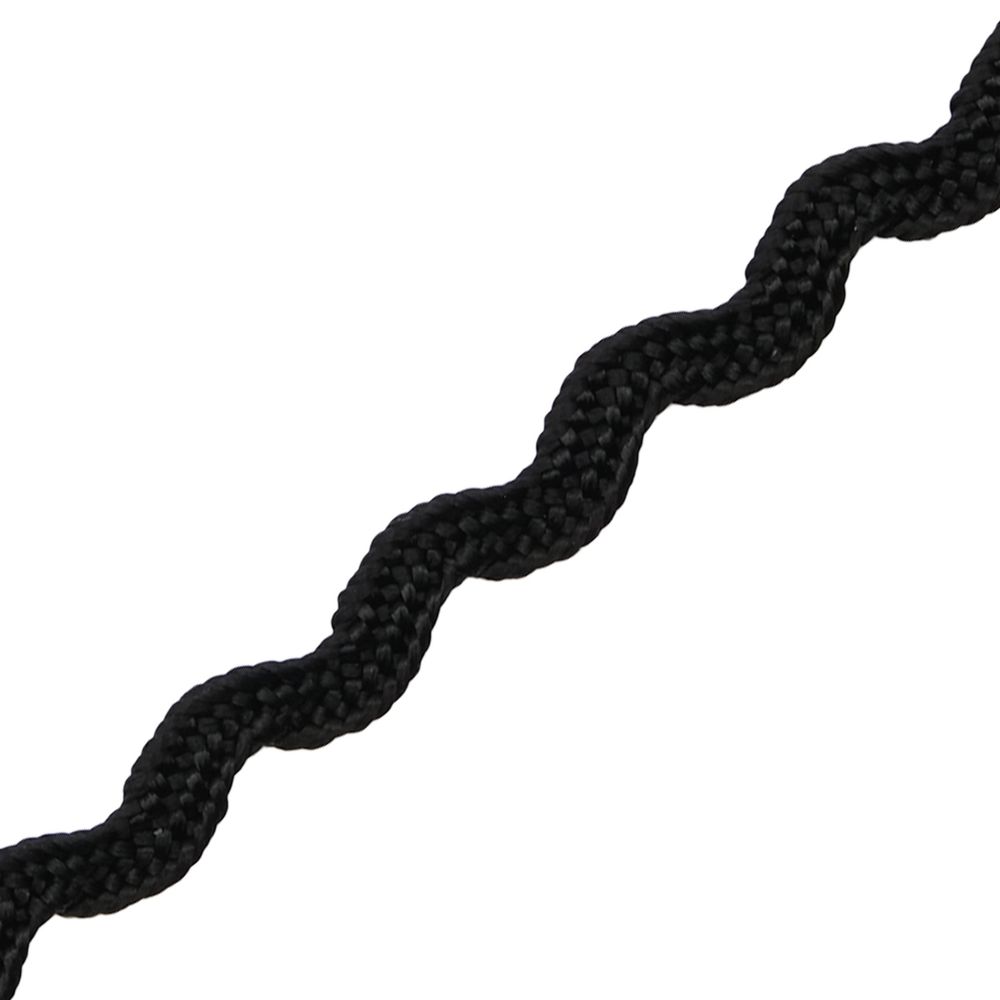 Тесьма вьюнчик, 3 мм, 30 метров (черный), 30 метров