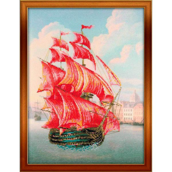 Набор для вышивания нитками Риолис, Набор для вышивания Риолис Алые паруса, 30х40 см