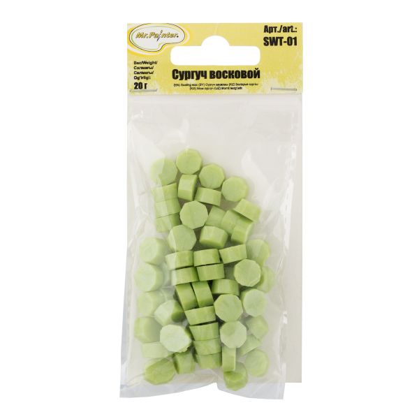 Сургуч восковой 20 г, 12 зеленый матовый, Mr.Painter SWT-01
