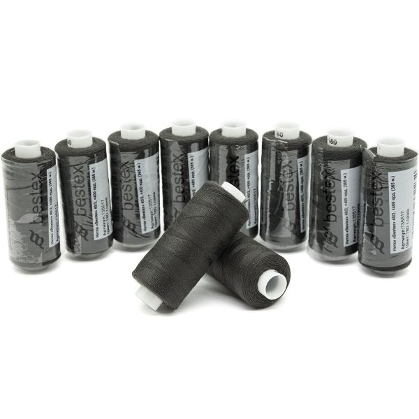 Нитки швейные бытовые Bestex 40/2, 365 м (400 ярд) / 10 кат., 180 черно-серый