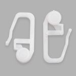 Крючки шторные для карниза 27 мм, ⌀7 мм, роликовые, пластик, белый, 100 шт, (PPA123)