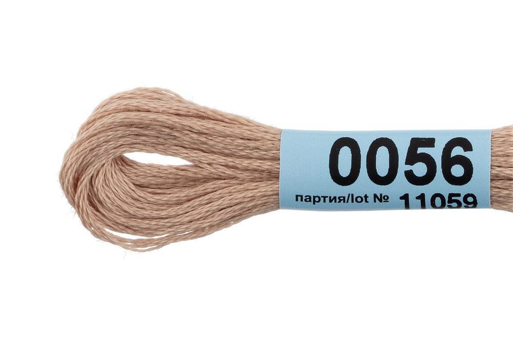 Мулине Gamma 100% хлопок, цв.0056 т.бежевый, 24 мотка по 8 метров