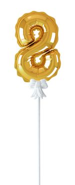 Шар самодув Цифра, 5 шт, 8, золотая, Boomzee FBZ-03