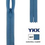 Молния потайная (скрытая) YKK Т3 (3 мм) 1 зам., н/раз., 22 см, цв. 837 голубой, 0004715/22, уп. 10 шт /TOS/