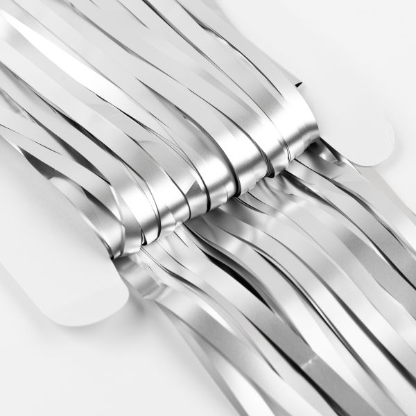 Занавес праздничный Дождик 100х200 см, 02-серебряный, матовый, Boomzee GBZ-07