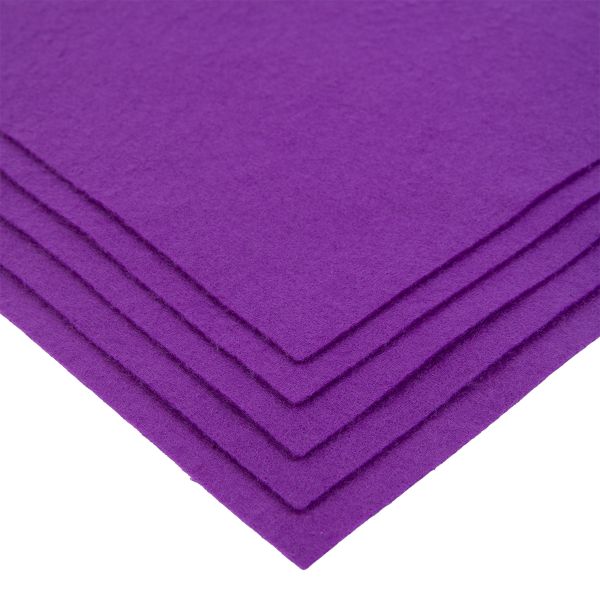 Фетр листовой 1 мм, 20х30 см, 5 шт, 114 т.сиреневый, Blitz FKC10-20/30