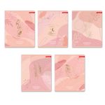 Тетрадь ученическая общая, тиснение фольгой, A5+ 96 л. на скобе, белизна 100%, 5 шт, клетка, 000342 Романтика, Светоч 96ТСК5_6_3_1