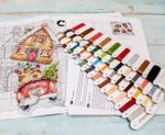 Набор для вышивания нитками LetiStitch, Набор новогодних игрушек, 16х16 см