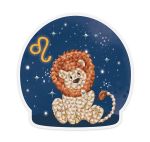 Алмазная (кристальная) мозаика Фрея, магнит Знаки зодиака. Лев, 9х9 см