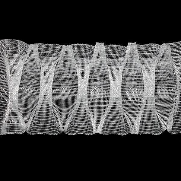 Лента (тесьма) шторная: сборка вафельная (1:2.5) 80 мм / 100 метров, 420201