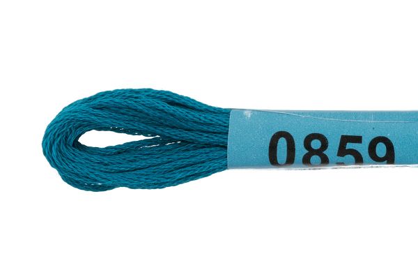 Мулине Gamma 100% хлопок, цв.0859 т.морская волна, 24 мотка по 8 метров