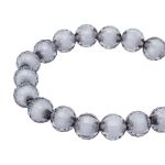 Бусины акрил ⌀10 мм, 500 г, цвет. с белой сердц., круглые часто гран., 59 серый, Astra&Craft LY-163