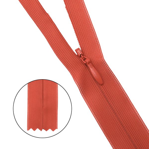 Молния потайная (скрытая) Т3 (3 мм) 1 зам., н/раз., 20 см, коралл, 31233 / 20, 10 шт