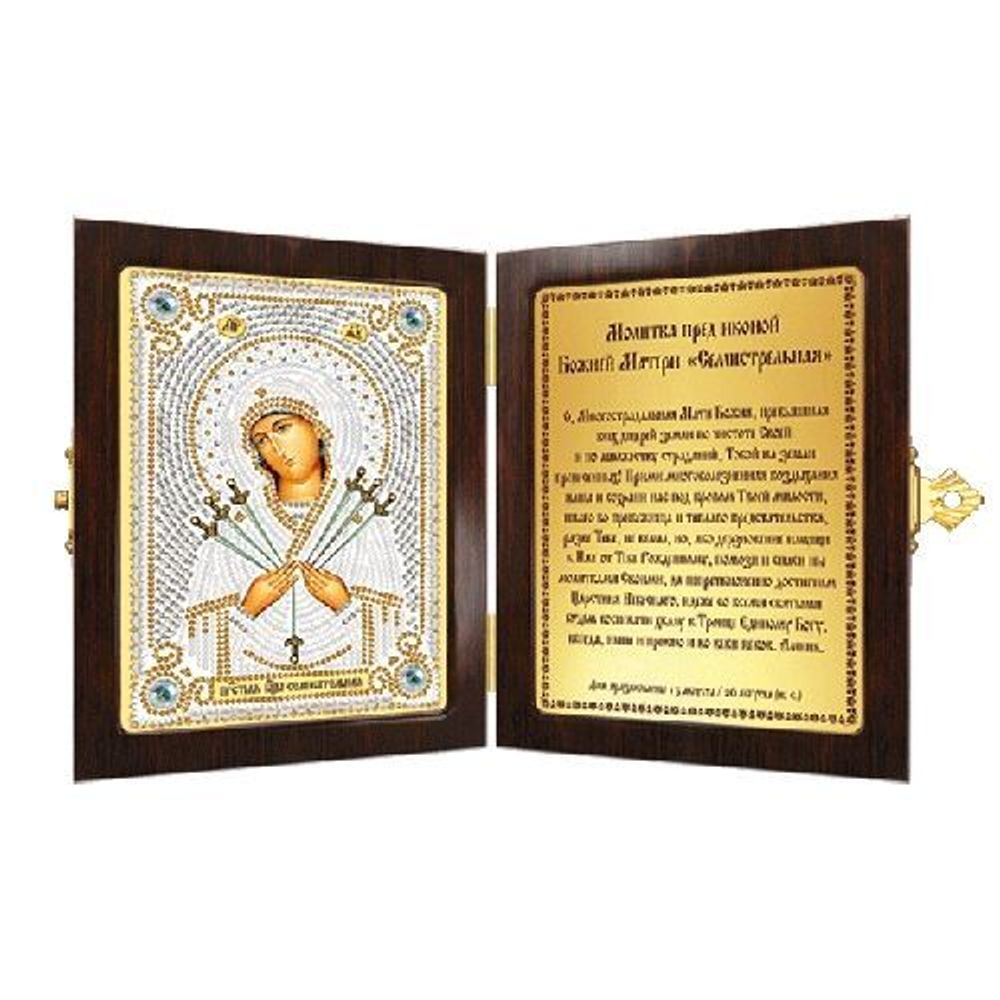 Набор для вышивания бисером Нова Слобода, Богородица Семистрельная, 7х10 см