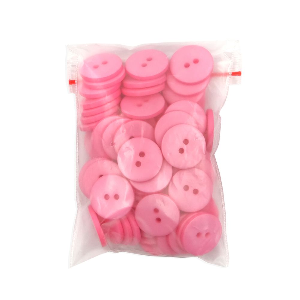 Пуговицы 2 прокола 28L, 18 мм, (Pink (розовый)) NE63, 72 шт