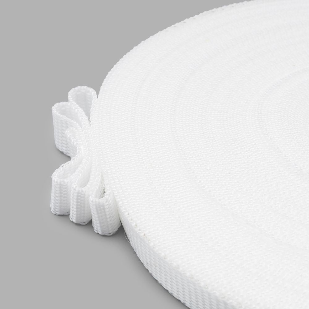 Стропа (ременная лента) 15 мм / 25 метров, толщ. 1.0 мм, [7.9 г/пог.м], 100% п/п, 1 белый