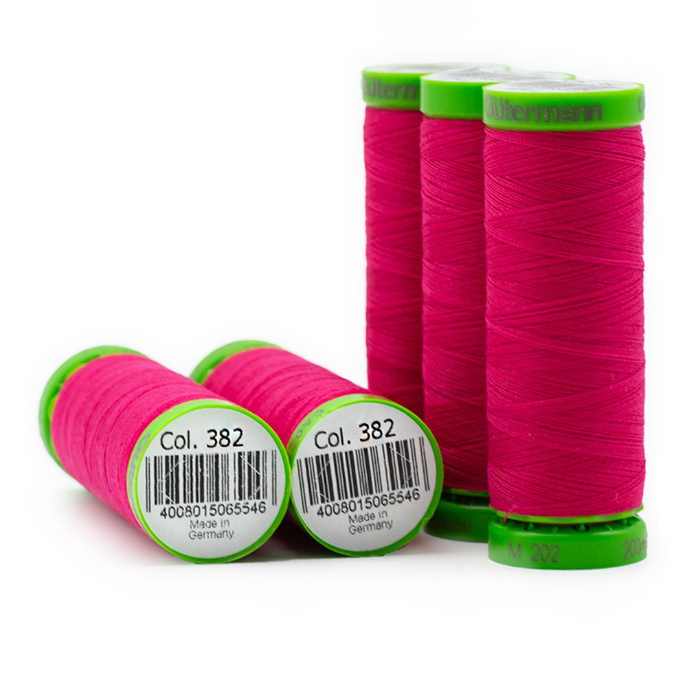 Нитки для тонких тканей Gutermann Extra Fine 150, 200м, 382 мальва, 5 катушек