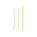 Иглы ручные для вязаных изделий, 3 шт, ассорти (c изогнутым носиком 2.0х72 мм, прямая 2.0х72 мм, прямая 3.0х90 мм), Gamma NL-003