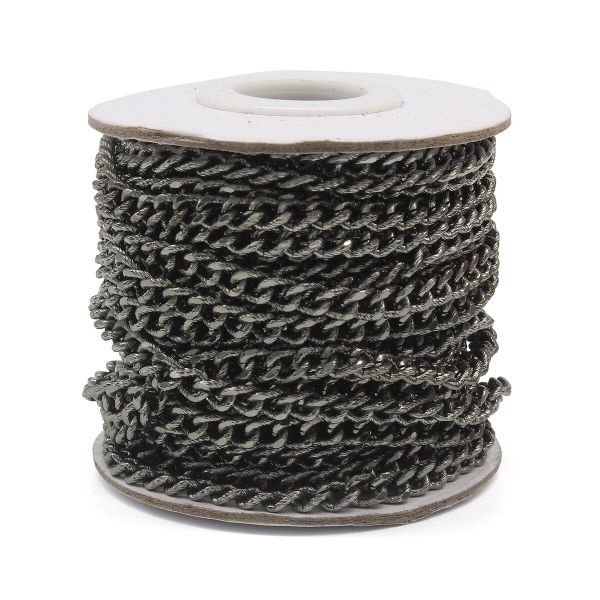 Цепь алюминиевая 5,9 мм, 4,2 мм, боб(10 м) (чер.никель) K18315