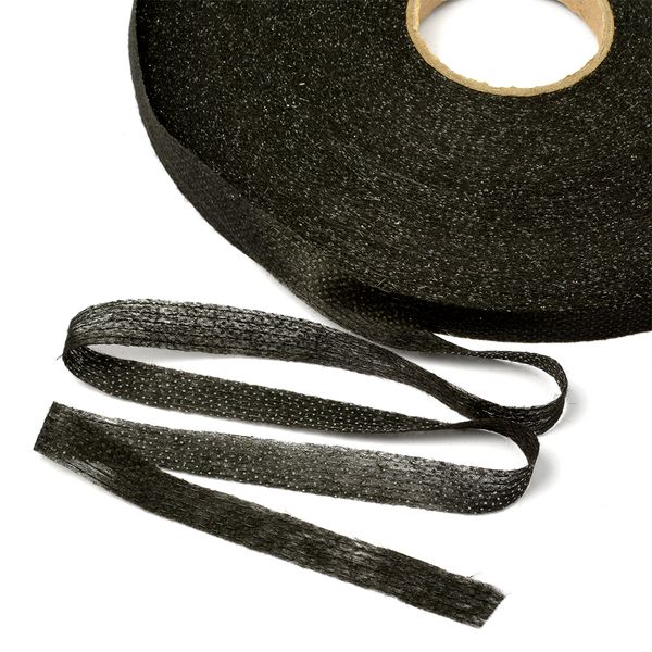 Лента клеевая нитепрошивная по долевой 10 мм, черный 4710B, 25 рул. по 100 м, Ideal