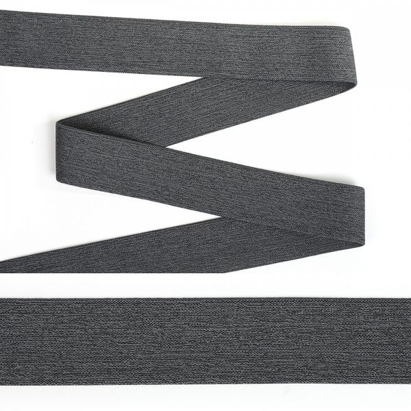 Резинка для мужских трусов и боксеров 35.0 мм / 1.5±0.5 метра, меланж тканая 53980DG цв. черный