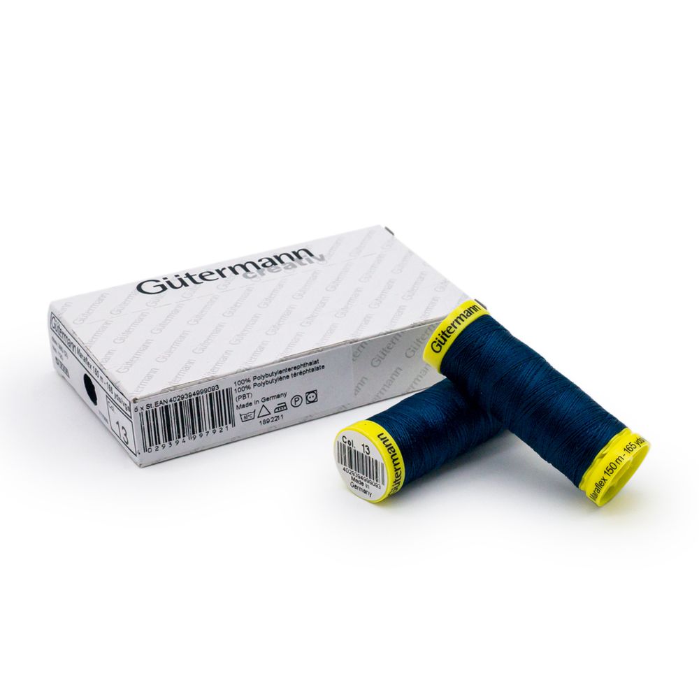 Нитки для трикотажа Gutermann Maraflex, 150м, 013 синий, 5 катушек