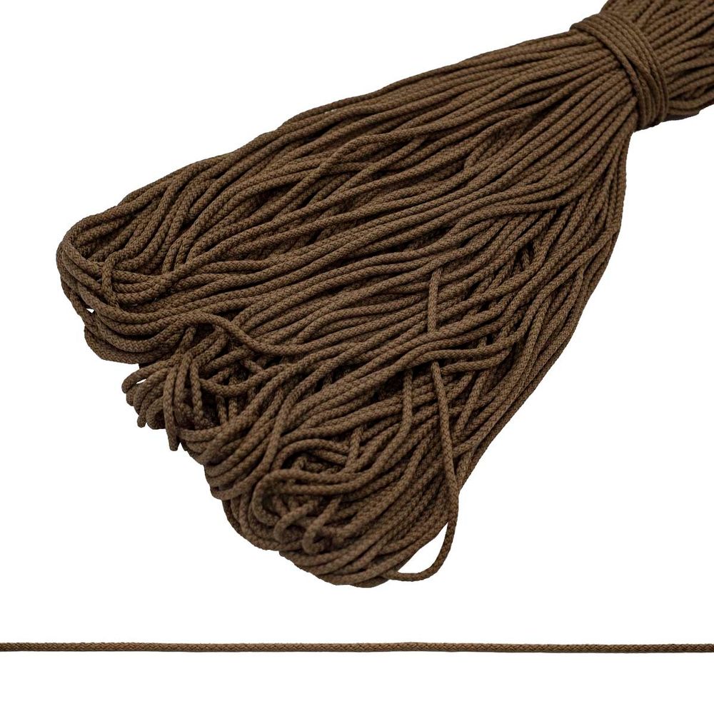 Шнур плетеный ⌀4.0-5.0 мм / 100 метров, 034 т.бежевый