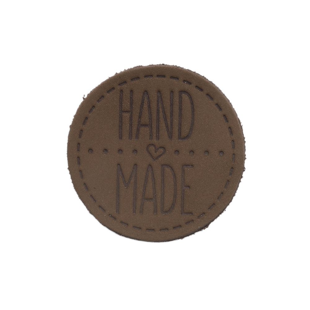 Термоаппликация из кожи Hand Made D4,5см, 100% кожа, 42 темно-коричневый