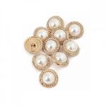 Пуговицы металлические на ножке 28L-18 мм, С-MP15 цв.золото/перламутр, 10 шт