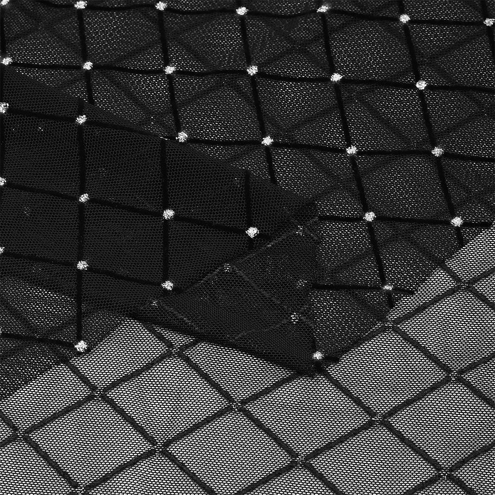 Сетка бельевая эластичная 85 г/м², шир.150 см / 25 метров, с флоком TBY.SZ030218 цв.черный /SZ030218.01/