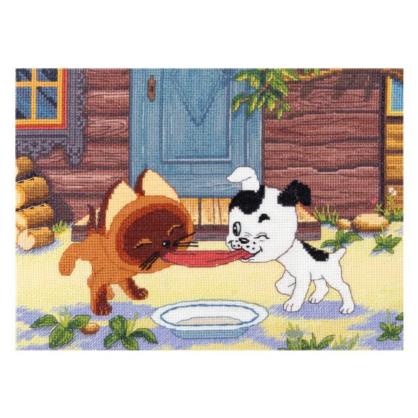 Набор для вышивания нитками Panna CMF-D-7534, Обед для друзей, 24х17 см