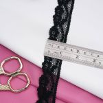 Кружево эластичное (стрейч) 30 мм, черный, 13.71 м