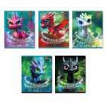 Тетрадь ученическая общая, выборочный лак, A5+ 48 л. на скобе 65 г/м², белизна 100%, 10 шт, клетка в термоусадочной пленке, 000750 Дракоша, Светоч 48ТЕТк-003