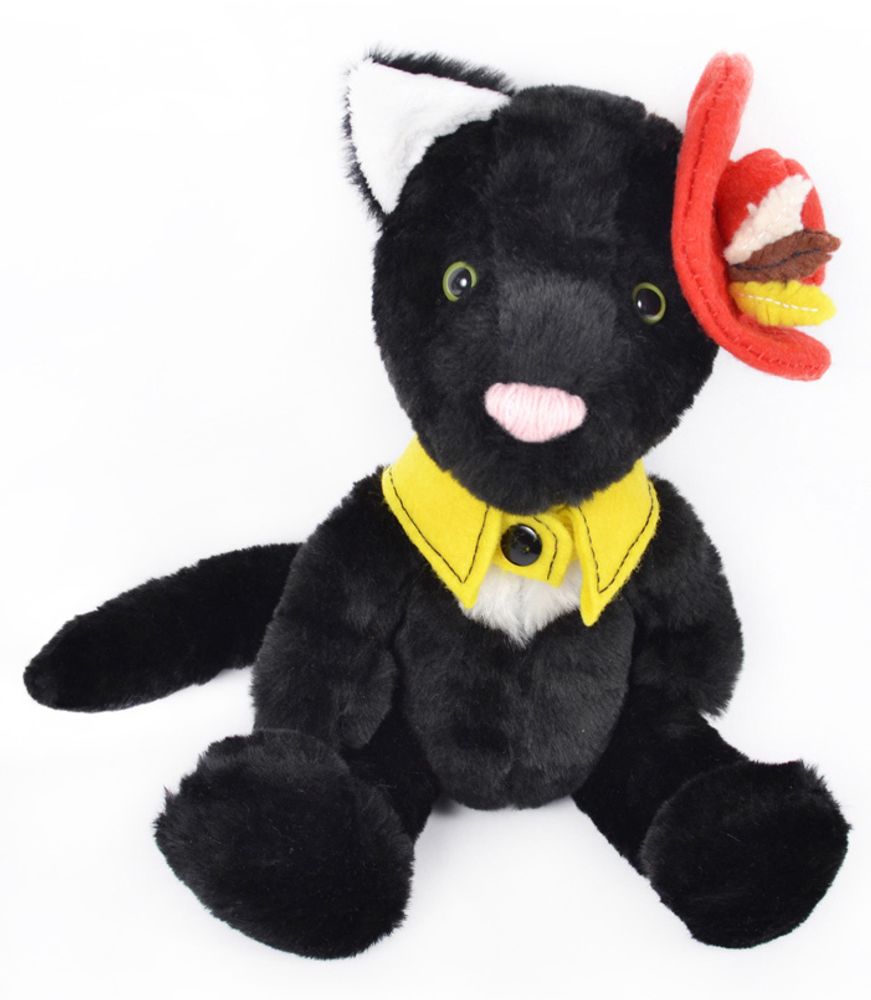 Набор для изготовления игрушек из меха, Черный кот 25 см