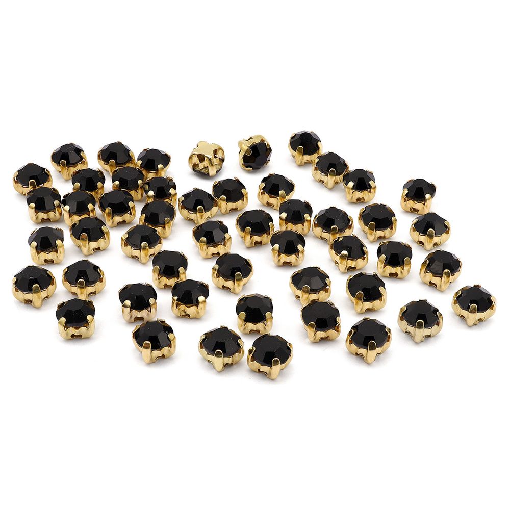 Хрустальные стразы в цапах/золото, 4мм, 50 шт/упак, Astra&Craft (38 черный), 4AR159/166