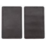 Заплатки пришивные из кожи, прямоугольник 6х9,6см с перфорацией, 2 шт, 100% кожа, 03 темно-коричневый, 9113