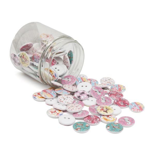 Украшения декоративные пуговицы деревянные Детский №3, 15-18 мм, 100 шт