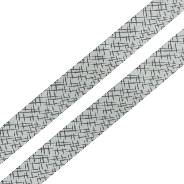 Лента атласная с рисунком Пересечение 25.0 мм / 3 метра, серый, Globus