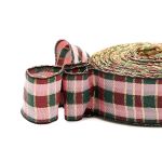 Лента Шотландка с люрексом 30 / 25м (черный/розовый), С3301Г17